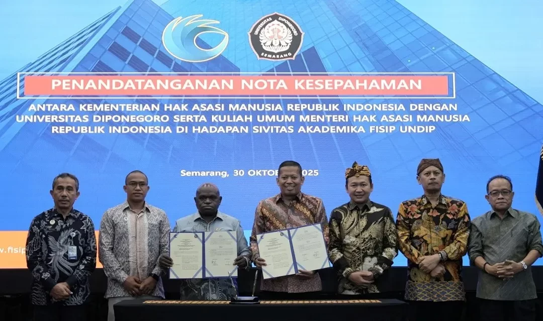 Forging Synergy: Indonesia’s Ministry of Human Rights and Universitas Diponegoro to Sign Memorandum of Understanding – Minister of Human Rights Natalius Pigai Delivers Public Lecture at FISIP Undip